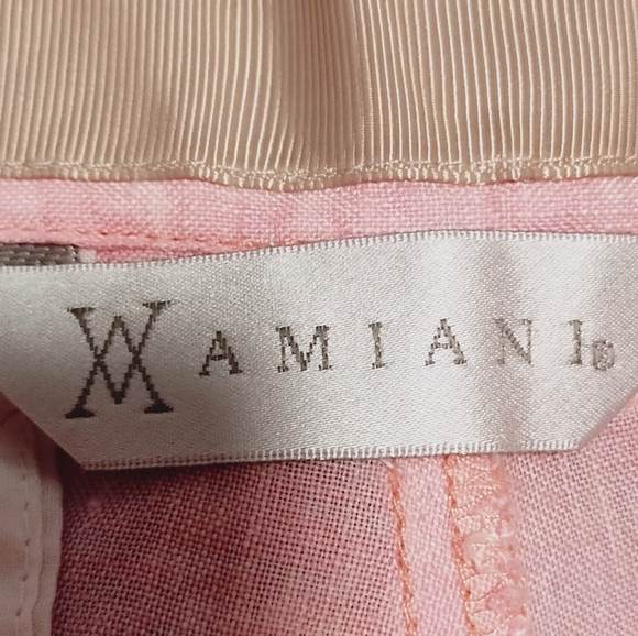 AMIANI Men's Pink Bermuda 100% Linen Shorts - Picture 9 of 9